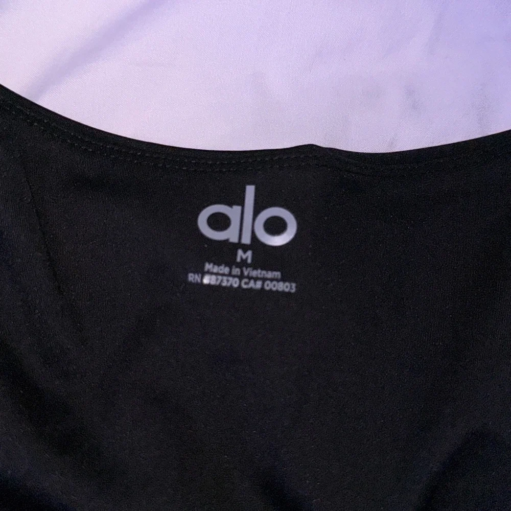 ALO Yoga Black Athletic Tank Top with Logo
